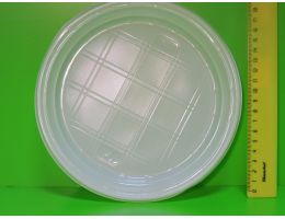 Тарелка пластиковая одноразовая ПС Д=205 белая Атлас 100 шт/уп, 1600 шт/кор.